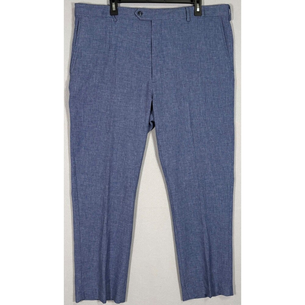 Roundtree & Yorke Dress Pants Mens 40x30 (40×29) Blue Travelsmart Trousers